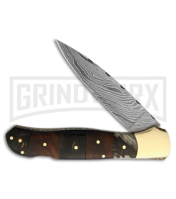 Frost Cutlery Whitetail Damascus Ram Lockback Knife