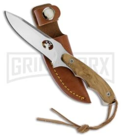 Frost Cutlery Whitetail Hardtack Raiz Wood Fixed Blade Knife - Satin Plain