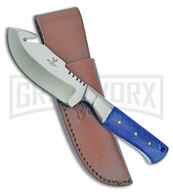 Frost Cutlery Woodland Blue Fixed Blade Knife - Satin Plain