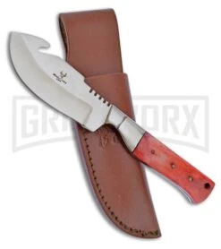 Frost Cutlery Woodland Red Fixed Blade Knife - Satin Plain