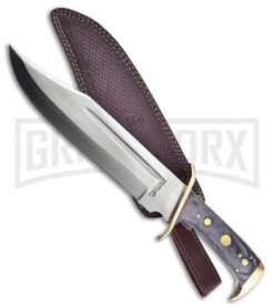 Frost Cutlery Sunrise Bowie Black Pakkawood Fixed Blade Knife - Satin Plain