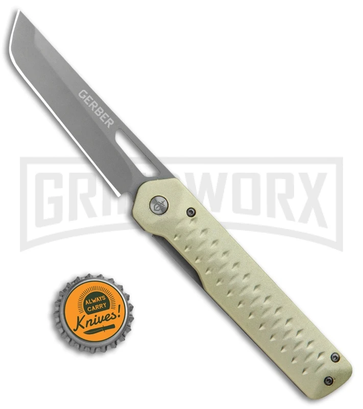 Gerber Ayako Green Aluminum Frame Lock Knife - Gray Plain - Image 4