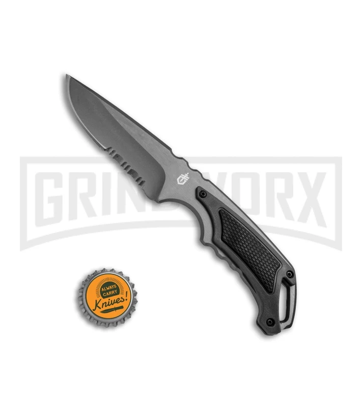 Gerber Knives Basic Black TacHide Fixed Blade Knife - Gray Serr - Image 4