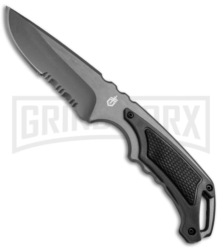 Gerber Knives Basic Black TacHide Fixed Blade Knife - Gray Serr
