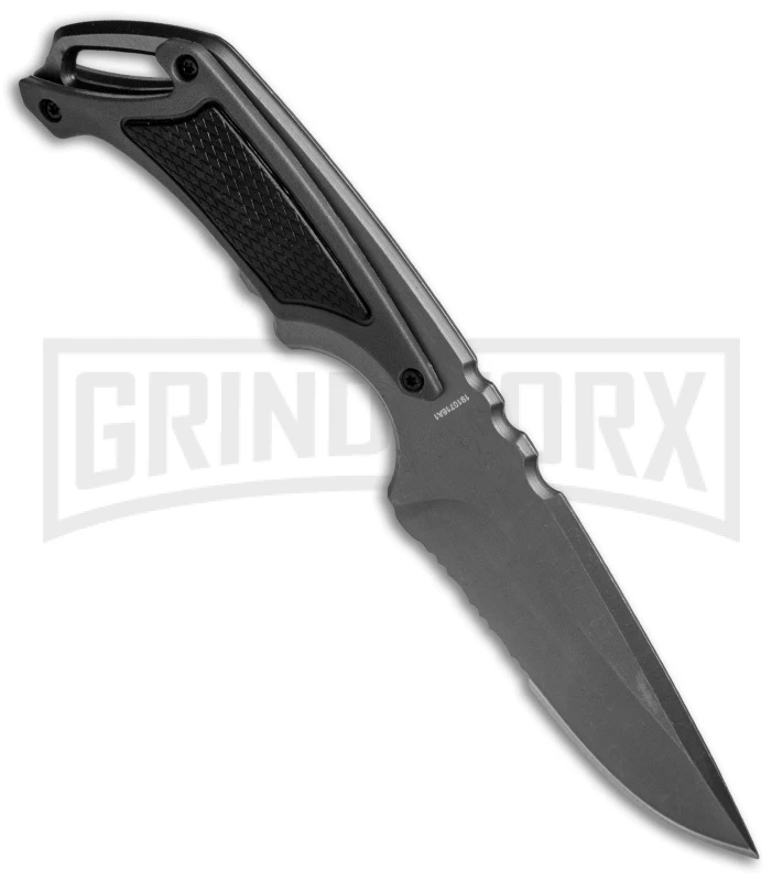 Gerber Knives Basic Black TacHide Fixed Blade Knife - Gray Serr - Image 2