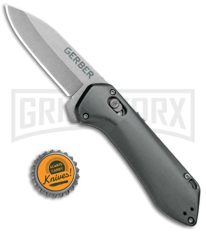Gerber Highbrow Compact Gray Al A/O Spring Assisted Knife - Stonewash Plain - Image 4
