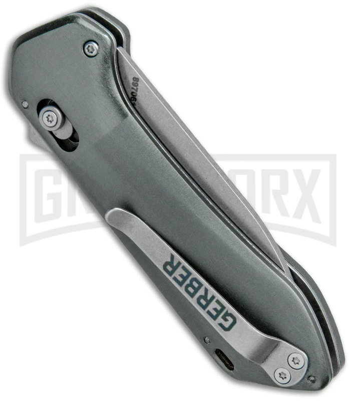 Gerber Highbrow Compact Gray Al A/O Spring Assisted Knife - Stonewash Plain - Image 3