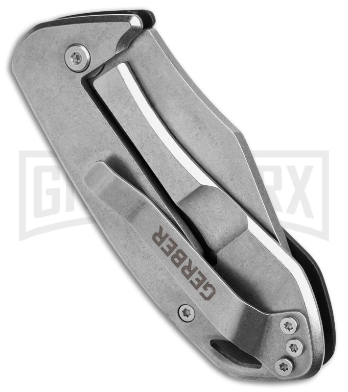 Gerber Kettlebell Gray Aluminum Frame Lock Knife - Stonewash Plain - Image 3
