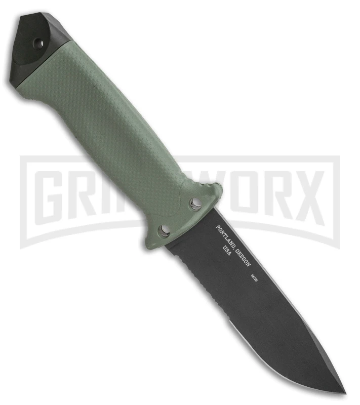 Gerber LMF II Infantry Green Fixed Blade Combat Knife - Black Serr - Image 2