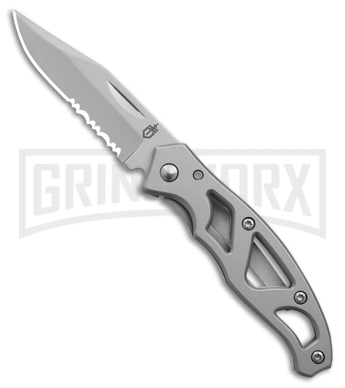 Gerber Mini Paraframe Gray Stainless Steel Frame Lock Knife - Satin Serr