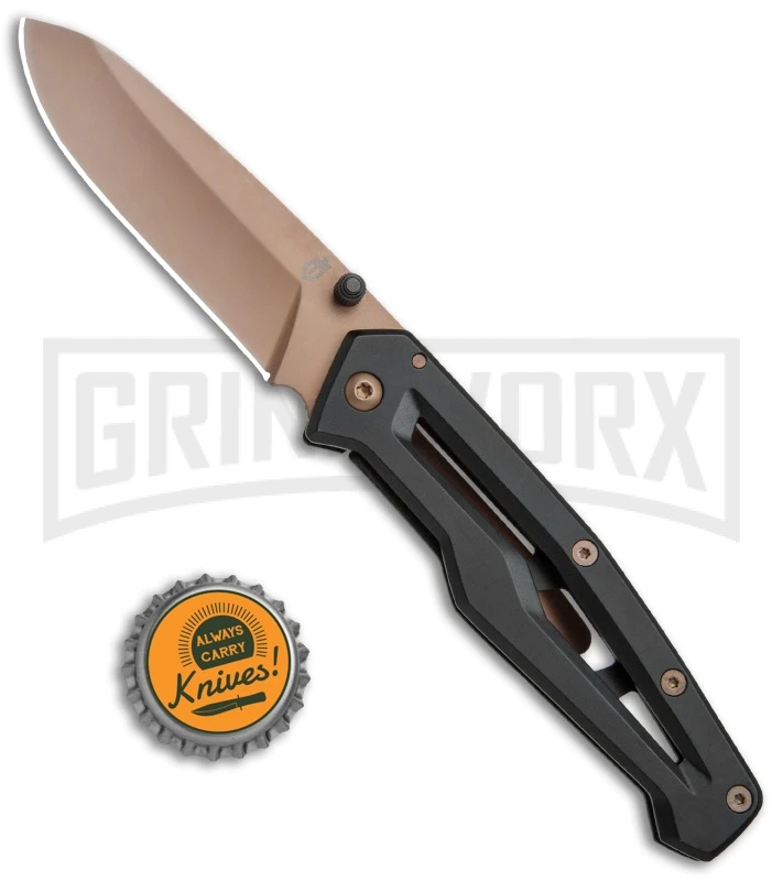 Gerber Paralite Black Folding Knife - Rose Plain - Image 4