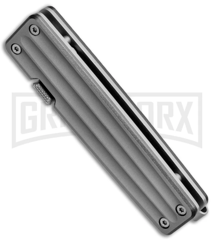 Gerber Pocket Square Gray Aluminum Liner Lock Knife - Satin Plain - Image 2