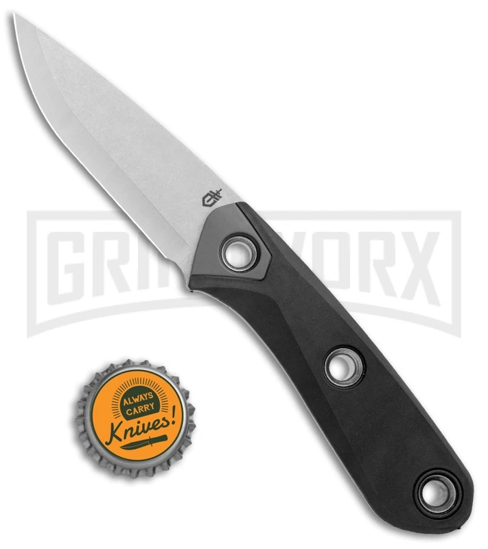 Gerber Principle Black Rubber Fixed Blade Knife - Stonewash 420HC - Image 5