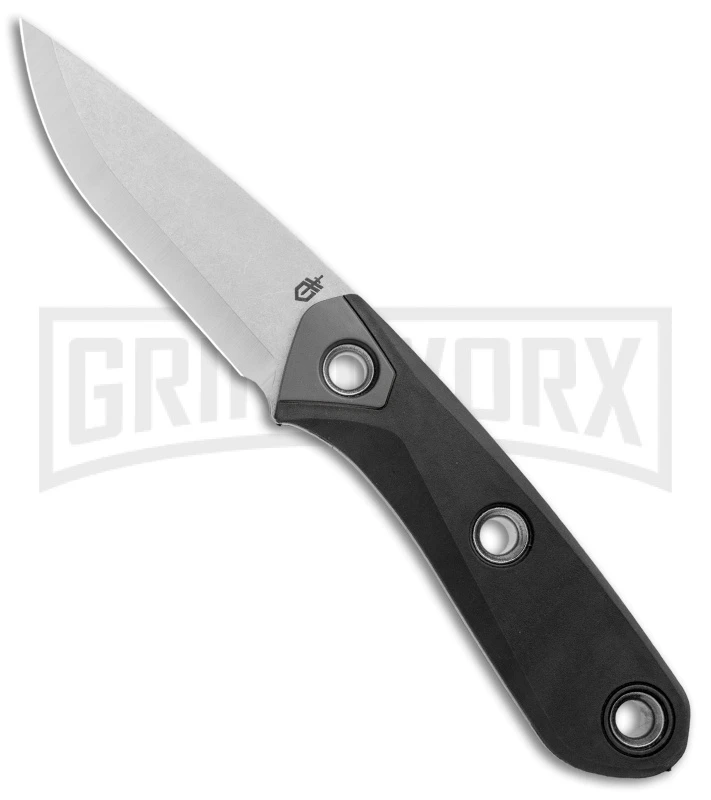 Gerber Principle Black Rubber Fixed Blade Knife - Stonewash 420HC