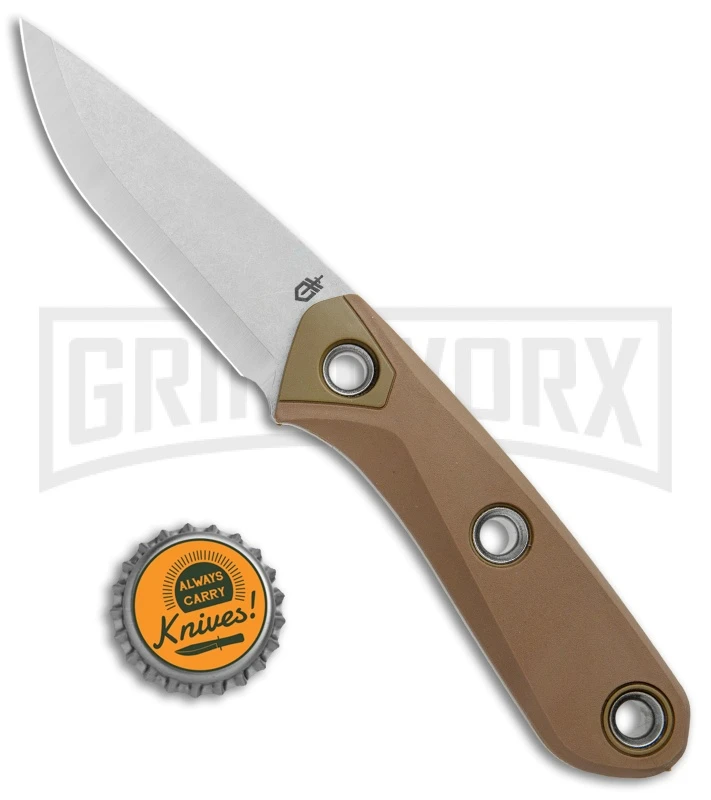 Gerber Principle Brown Rubber Fixed Blade Knife - Stonewash 420HC - Image 5