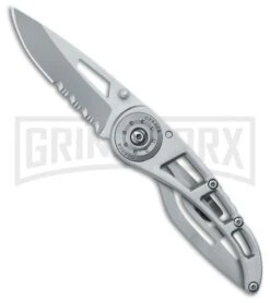 Gerber Ripstop I Gray Stainless Steel Frame Lock Knife - Bead Blast Serr