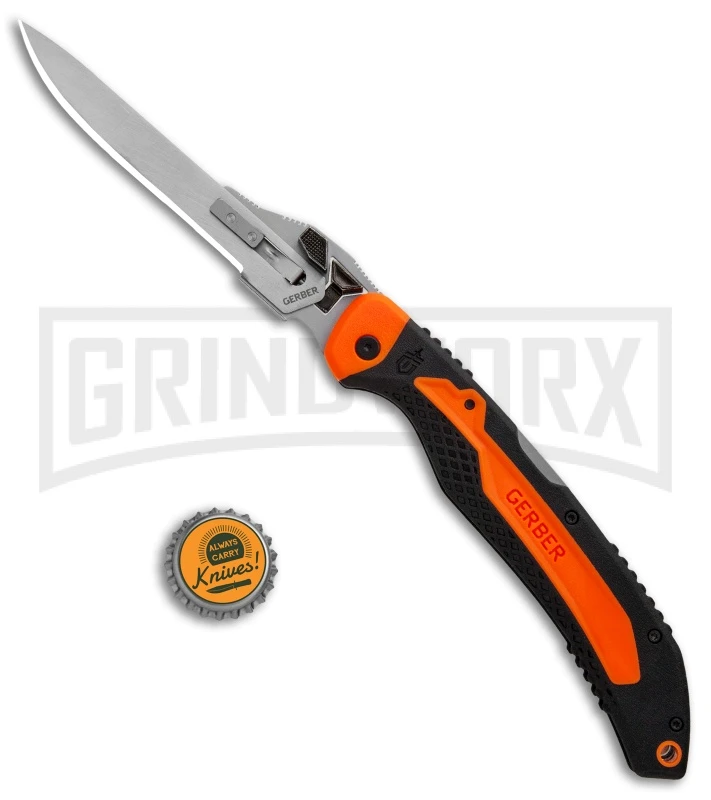 Gerber Vital Big Game Orange ABS Manual Folding Knife - Satin Plain - Image 6