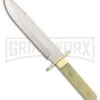Tallen Missouri Belt Bowie White Bone Fixed Blade Knife - Satin Plain