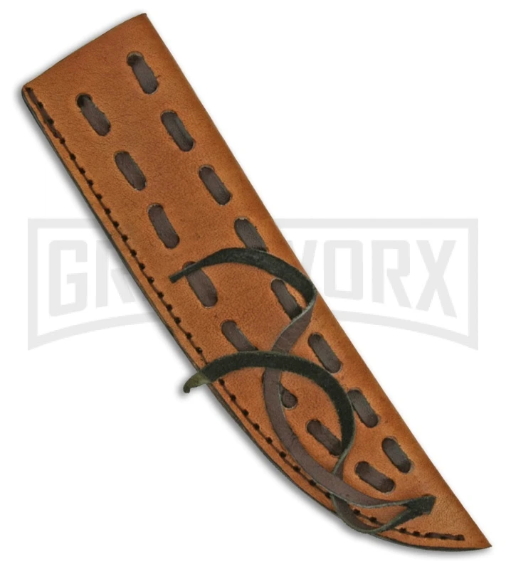 Tallen Missouri Belt Bowie White Bone Fixed Blade Knife - Satin Plain - Image 2