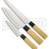 Hen & Rooster Cookhouse Knife Set Wood - Satin Plain