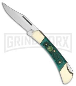 Hen & Rooster Lockback Green Pick Bone Pocket Knife