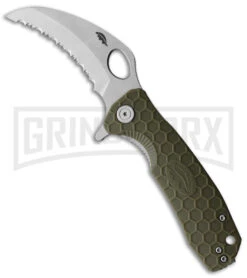 Honey Badger Knives Green FRN Serrated Medium Claw