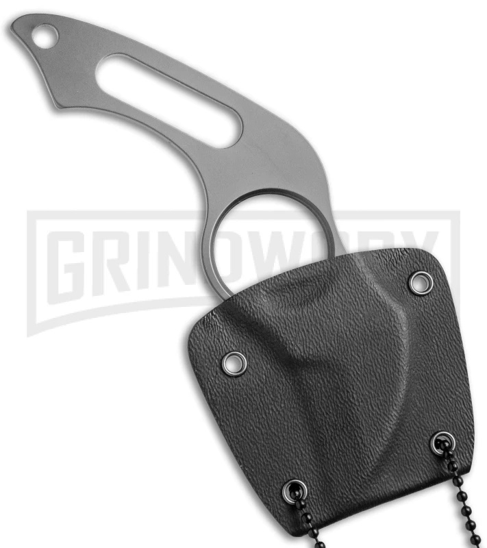 K-25 Tactical Karambit Neck Knife Fixed Blade - Bead Blast Plain - Image 3