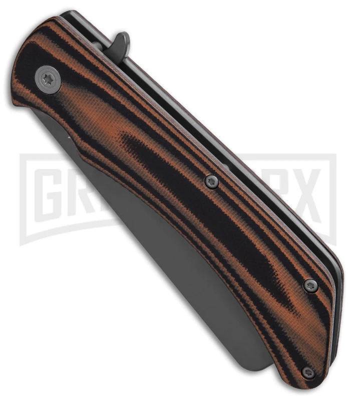 Ka-Bar Mark 98-R Brown/Black Liner Lock Cleaver Knife - Black Plain - Image 2