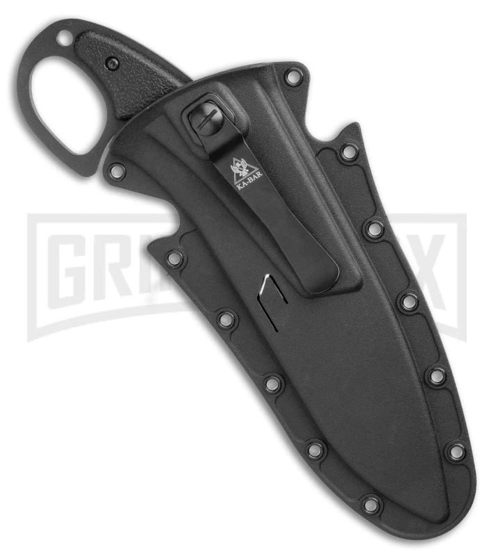 Ka-Bar TDI Pocket Strike Black Fixed Blade Knife - Black Plain - Image 3