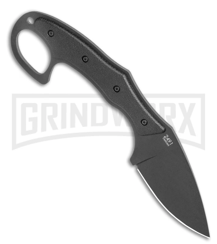 Ka-Bar TDI Pocket Strike Black Fixed Blade Knife - Black Plain - Image 2