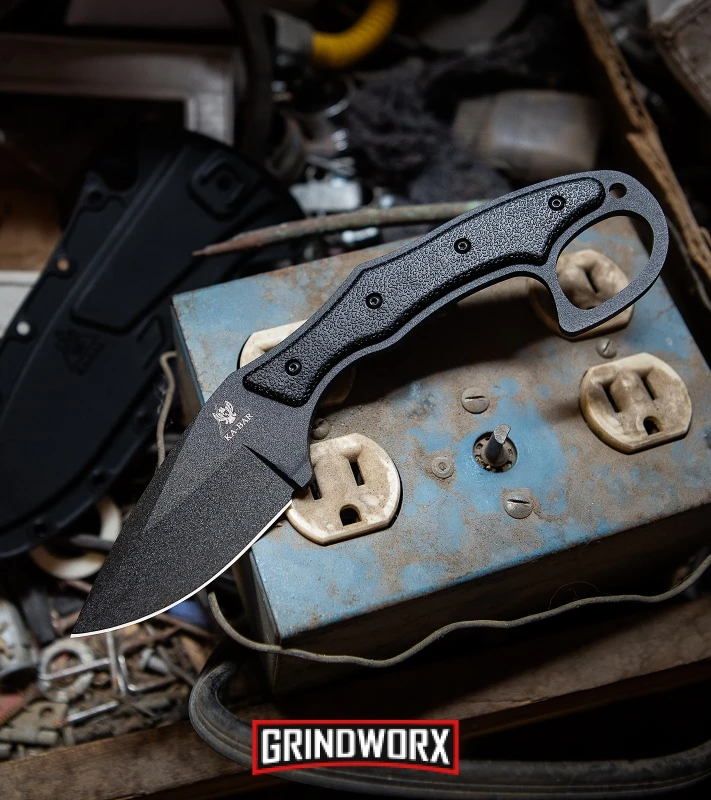 Ka-Bar TDI Pocket Strike Black Fixed Blade Knife - Black Plain - Image 5