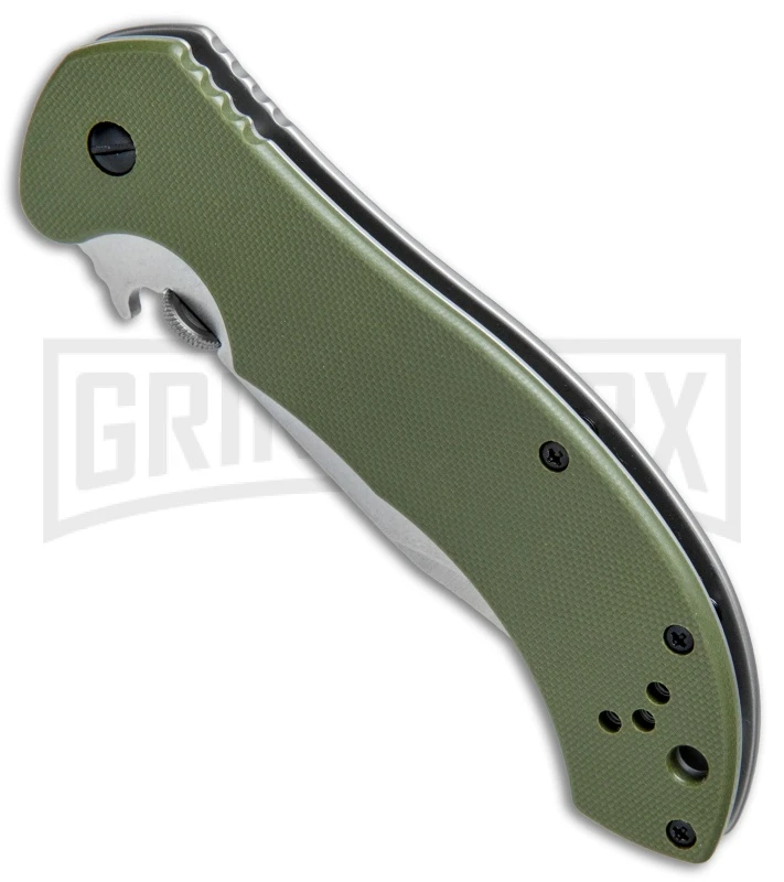 Kershaw Emerson CQC-10K Frame Lock Knife OD Green G-10 Stonewash - Image 2