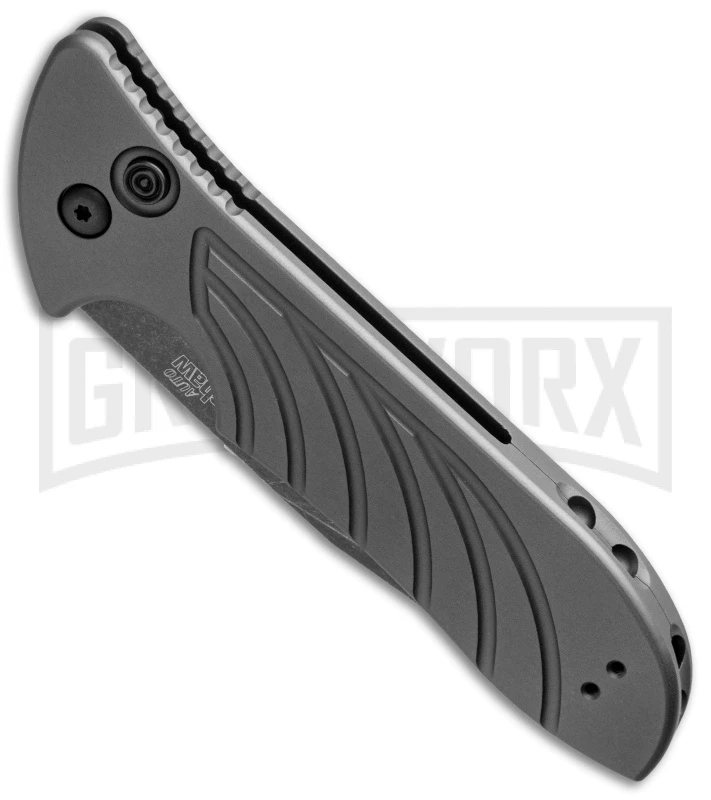 Kershaw Emerson Launch 5 Gray Automatic Knife - Black SW Plain - Image 2