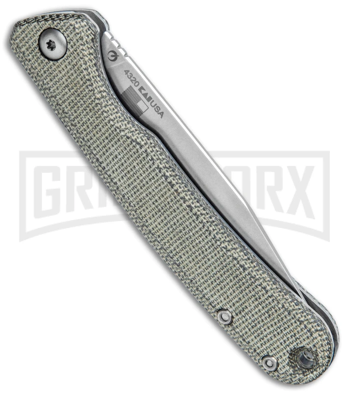 Kershaw Federalist Green Micarta Folding Knife - Stonewash Plain - Image 3