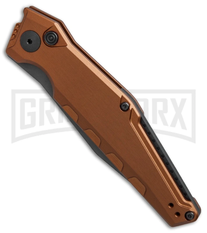 Kershaw Launch 7 Galyean Earth Brown Automatic Knife - Black Plain - Image 3