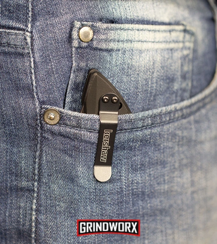 Kershaw Launch 1 Orange Aluminum Automatic Knife - Blackwash Plain - Image 6