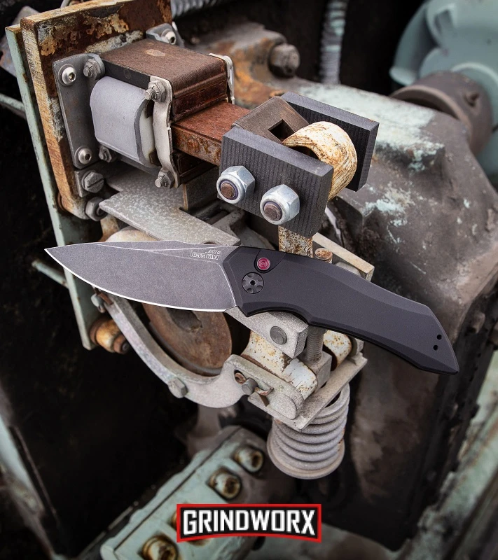 Kershaw Launch 1 Black Aluminum Automatic Knife - Blackwash Plain - Image 9