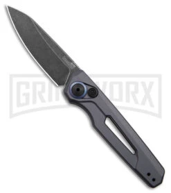Kershaw Launch 11 Gray Aluminum Automatic Knife - Blackwash Plain