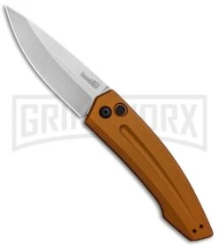 Kershaw Launch 2 Bronze Aluminum Automatic Knife - Stonewash Plain