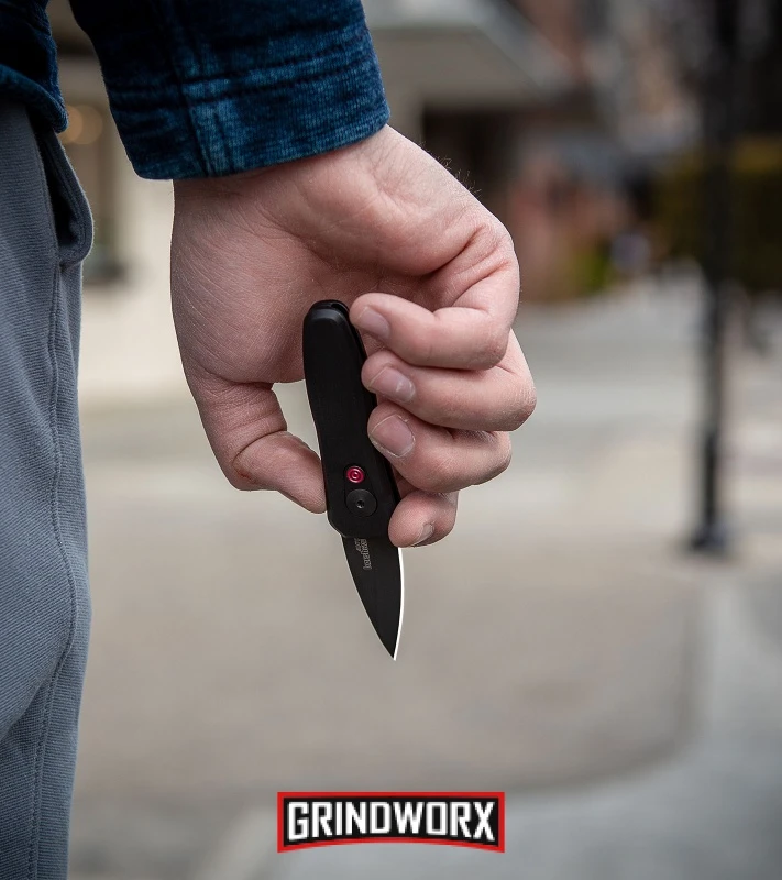 Kershaw Launch 4 Gray Automatic Knife CA Legal - Black Plain - Image 8