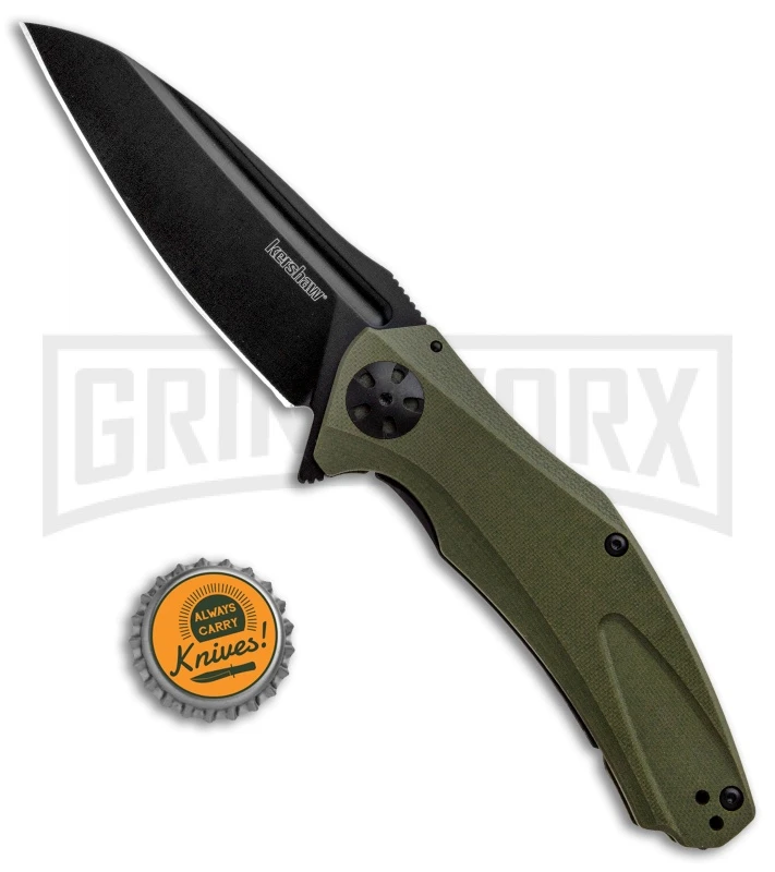Kershaw Natrix XL Sub-Frame Lock Knife OD Green G-10 Black Drop Point - Image 4