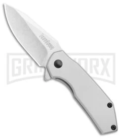Kershaw Valve Frame Lock Knife Bead Blast Stainless Steel - Stonewash