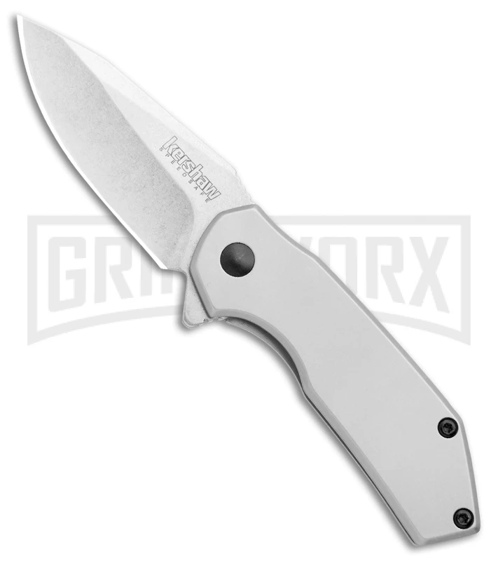 Kershaw Valve Frame Lock Knife Bead Blast Stainless Steel - Stonewash