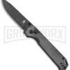 Kizer Begleiter 2 Black Micarta Button Lock Knife - Black Stonewash Plain