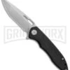 Kubey Dark Knight Black G-10 Flipper Pocket Knife - Bead Blast Plain
