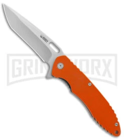 Kubey KU065 Dark Knight Orange G-10 Liner Lock Knife - Satin Plain