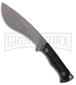 Kubey Destroyer Kukri Black Micarta Fixed Blade Knife - Bead Blast Plain