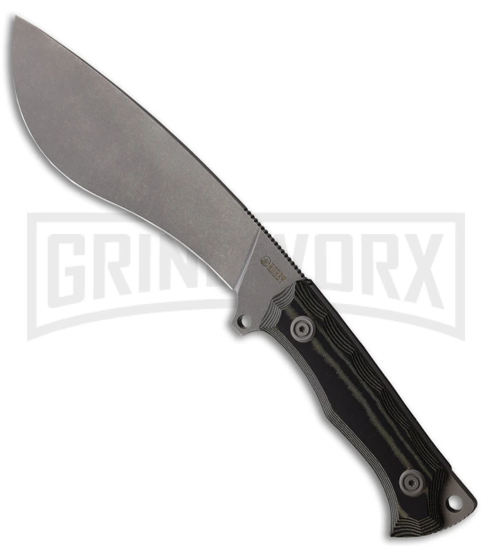 Kubey Destroyer Kukri Black Micarta Fixed Blade Knife - Bead Blast Plain