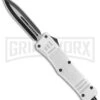 Large Atomic Defender White Automatic Dagger Knife - Two-Tone Plain