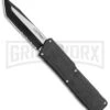 Lightning Black D/A OTF Automatic Knife - Tanto Two Tone Serrated